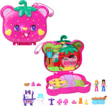 Polly Pocket Dolls & Playset, Straw-Beary Patch Compact with 2 Micro Dolls & 12 Accessories, Travel Toy with Fidget Exterior - Image 1