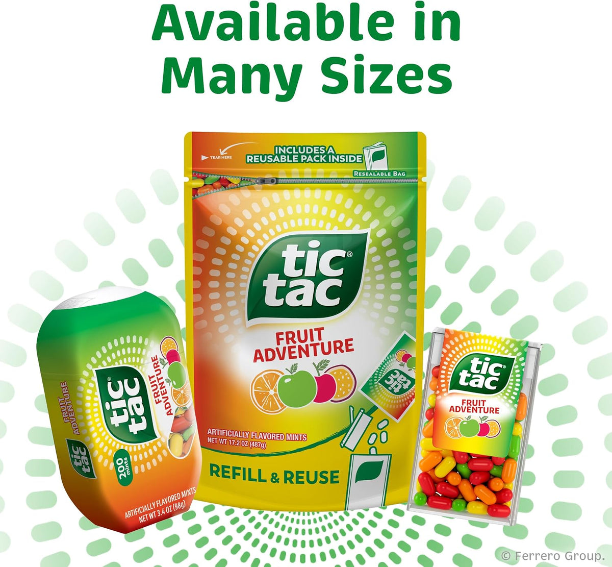Tic Tac Bulk Fruit Adventure Refill Bag, On-the-Go Pocket-Sized Mints, Includes Empty Refillable Pack, 17.2 oz - Image 9