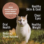 Primal pet foods authentic USA imported high protein cat food nuggets showing ingredients list