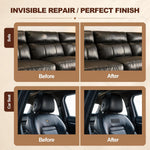 Waterproof testing view of black leather repair patch