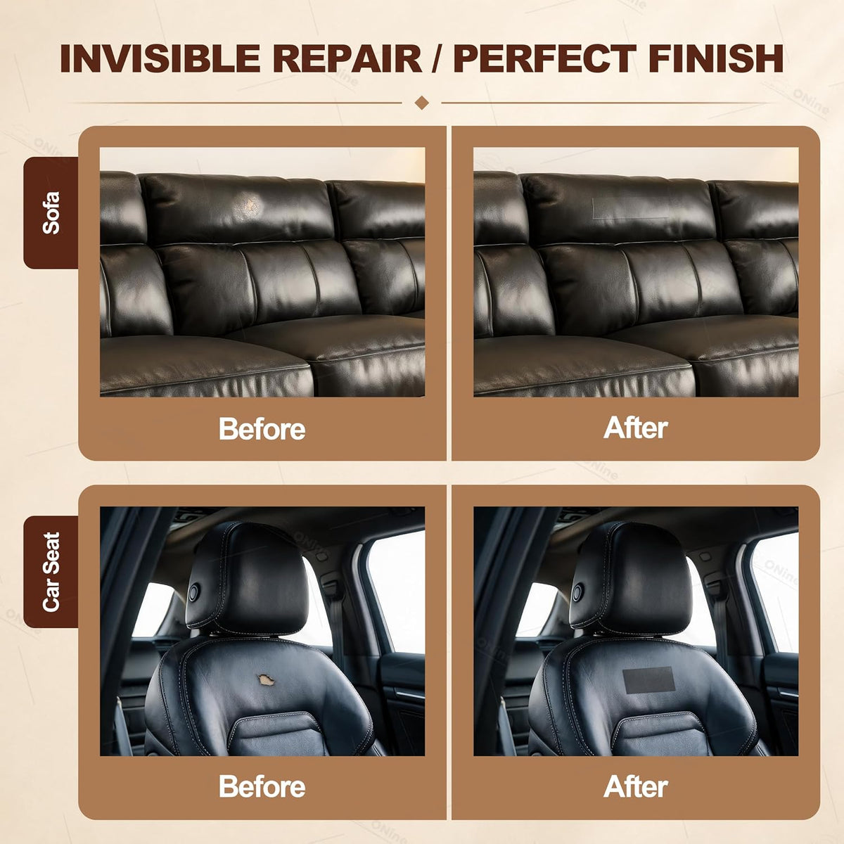 Waterproof testing view of black leather repair patch
