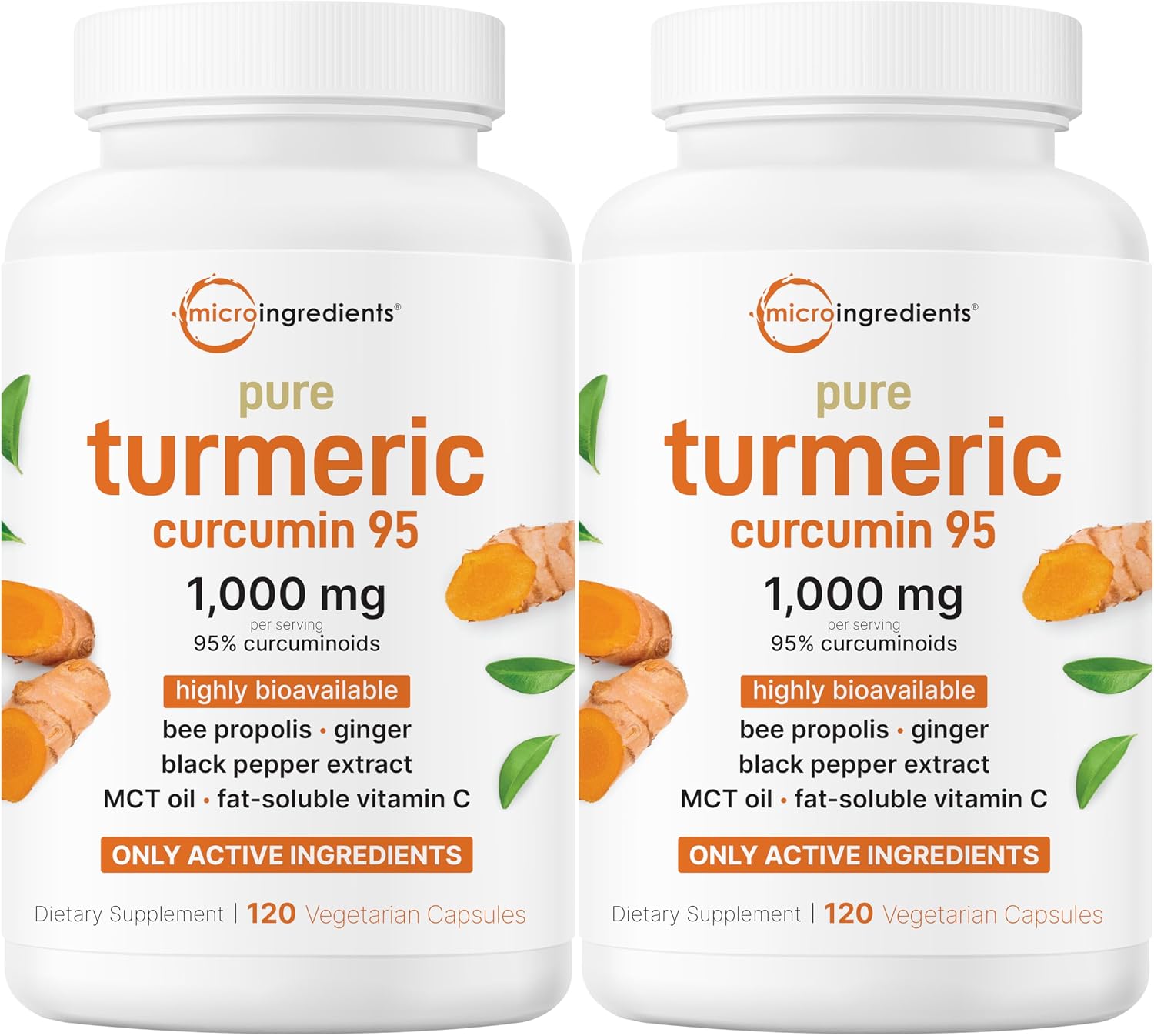 Micro Ingredients pure turmeric curcumin supplement front view bottle