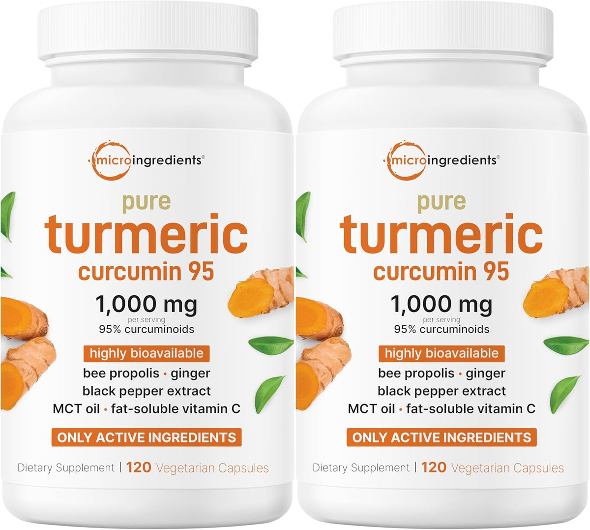 Micro Ingredients pure turmeric curcumin supplement front view bottle