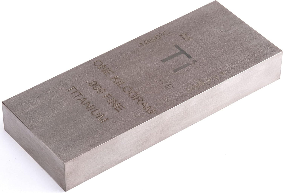 Unique Metals titanium bar front view featuring periodic table design
