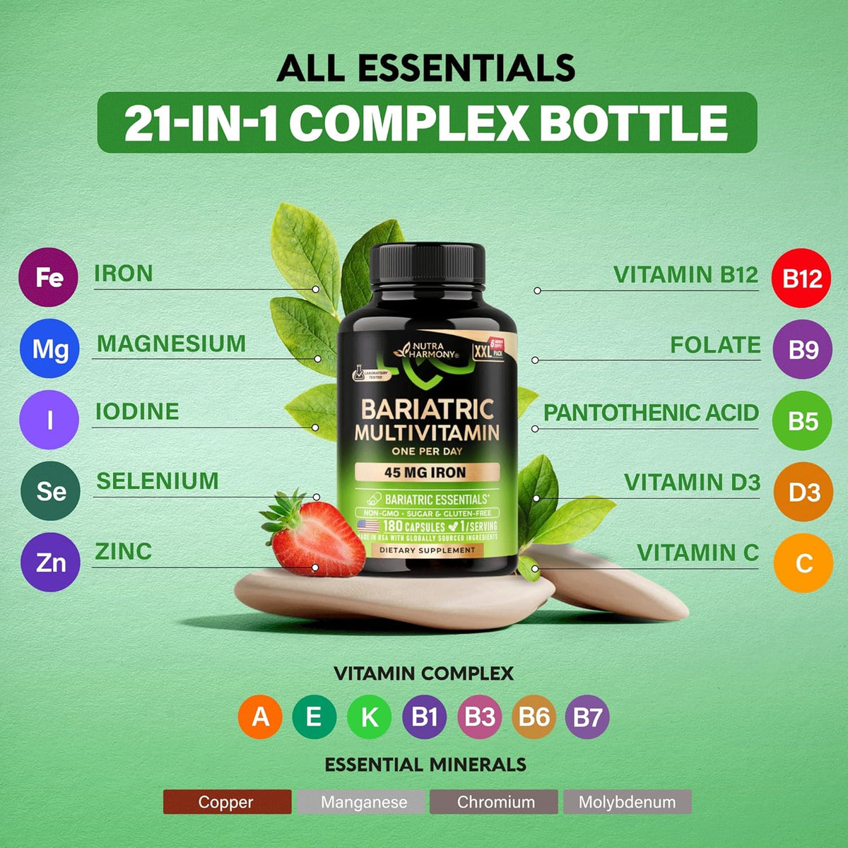 Nutraharmony Bariatric Multivitamin daily serving instructions and usage