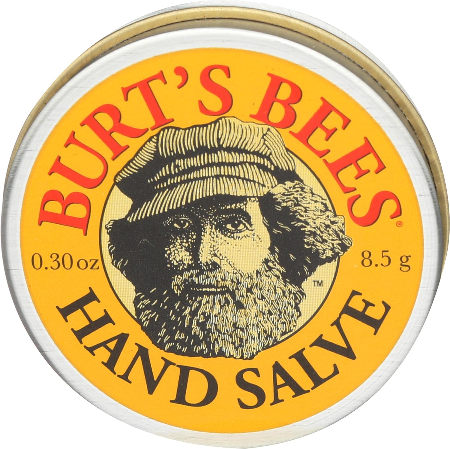 Burt's Bees Hand Salve Mini front view tin packaging