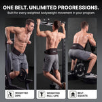 Side profile of DMoose weightlifting belt showing lumbar support