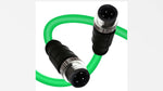 Geoaoble 1 meter M12 D-Code cable coiled to show flexibility
