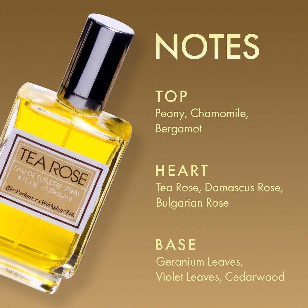 Perfumer's Workshop Tea Rose yellow liquid presentation