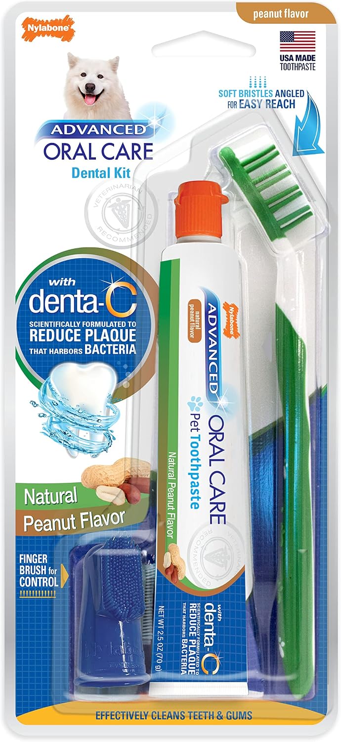 Nylabone Advanced Oral Care Puppy Dental Kit with Pillowy Soft-Bristle Toothbrush Peanut Butter (3 Count) - Image 10