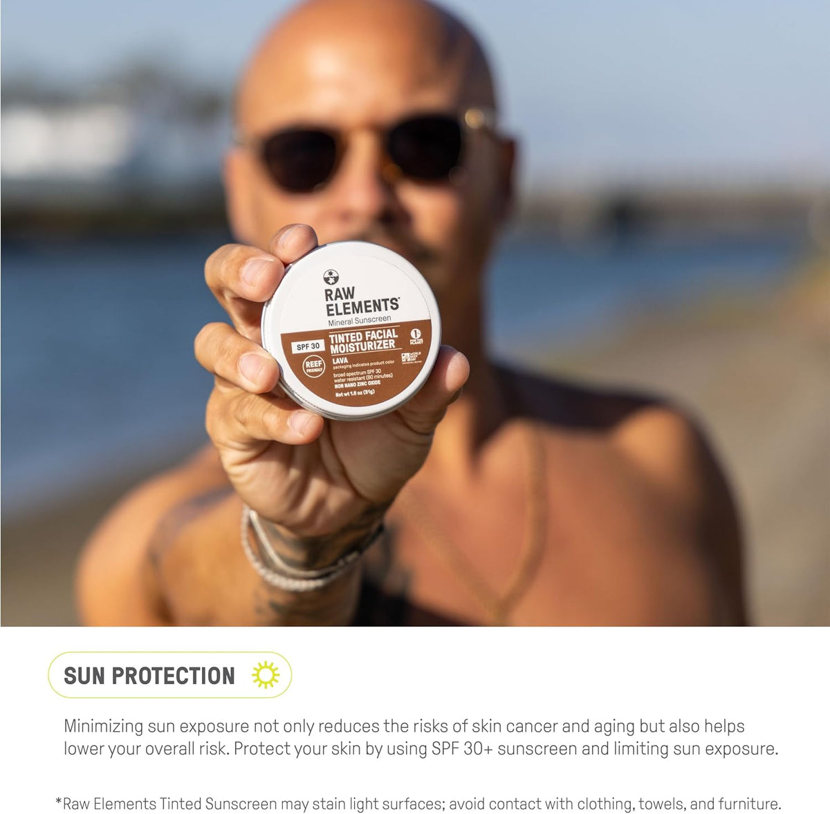 Raw Elements daily face sunscreen packaging overview