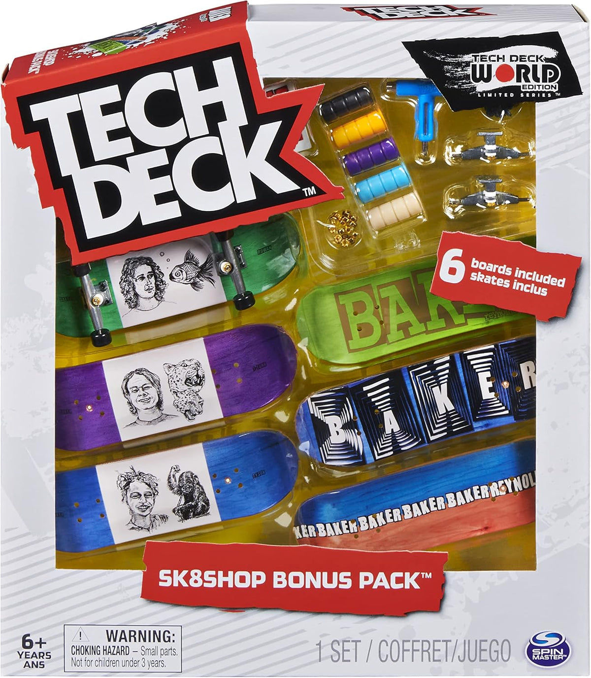 Tech Deck Sk8shop Bonus Pack front view collectible mini skateboards