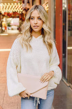 FashionPuzzle nude clutch bag folded view