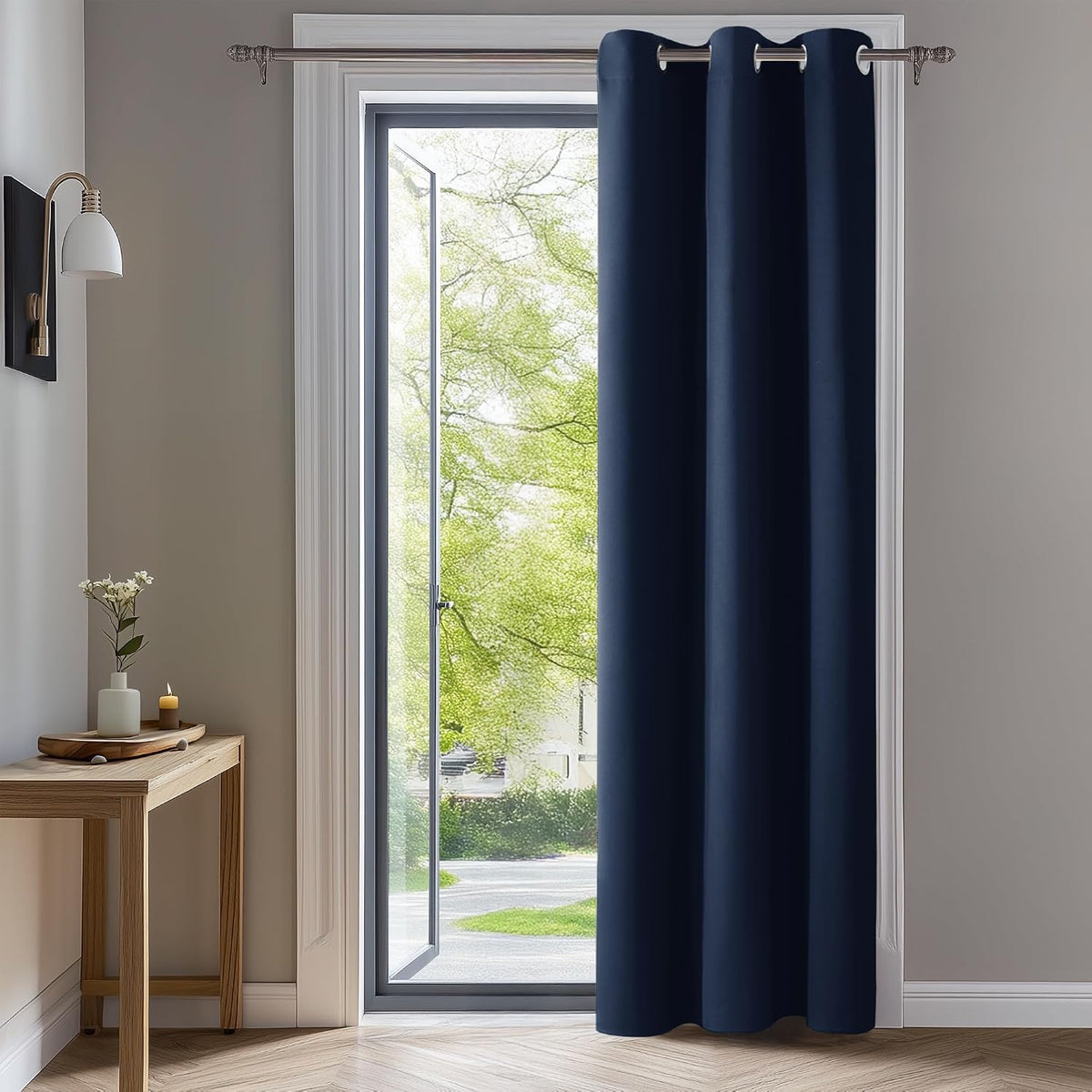 Deconovo Room Divider Curtains for Living Room 84 Inches Long, Door Curtain | Sliding Door Curtain 1 Panel, Wide Blackout Curtain, Privacy Drape for Patio Door, Black, 80 x 84 Inch - Image 13