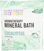 Aura Cacia Mineral Bath Eucalyptus front view packet packaging