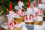 Classic red and white striped Christmas candy sticks individually wrapped