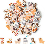 ANGOLIO dog erasers front view showing 60 pieces of cute animal pencil toppers