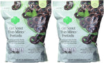 Top down view of Girl Scout Thin Mints Pretzels in a serving bowl