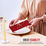 Utopia Home cloth napkins styled with cutlery