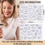 Lewtemi embroidery stabilizer A4 sheets showing boho floral patterns