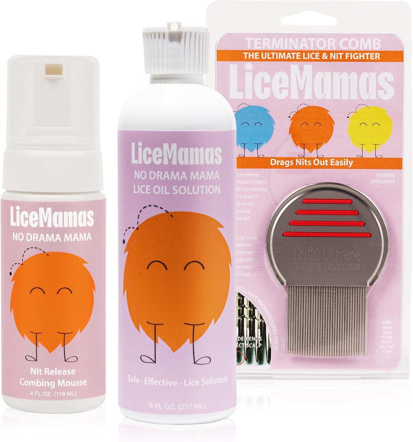 Lice Mamas Ultimate Lice Treatment Kit – Lice Removal Oil, Enzyme Mousse & Terminator Comb | Safe for Kids & Adults | Non-Toxic, Professional-Grade Lice Solution - Image 1