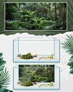 Breling polyester terrarium background 36 by 18 inch installed on a bearded dragon glass enclosure.