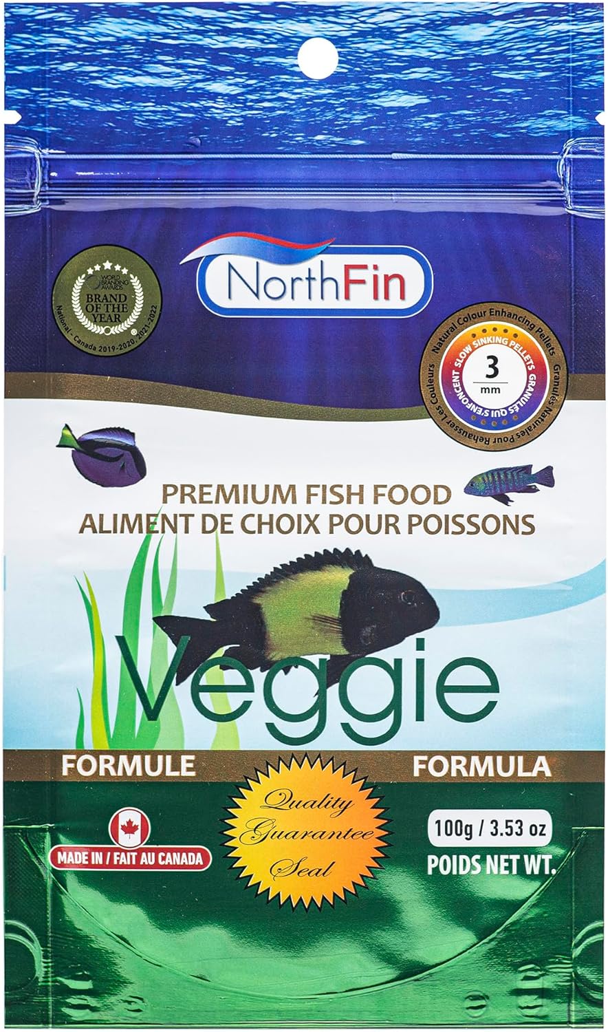 Northfin Veggie Fish Food, Slow-Sinking Pellets, 3mm, 1kg | Veggie Formula; slow-sinking pellets for herbivorous & omnivorous fish; organic kelp first ingredient; crafted in Canada - Image 12