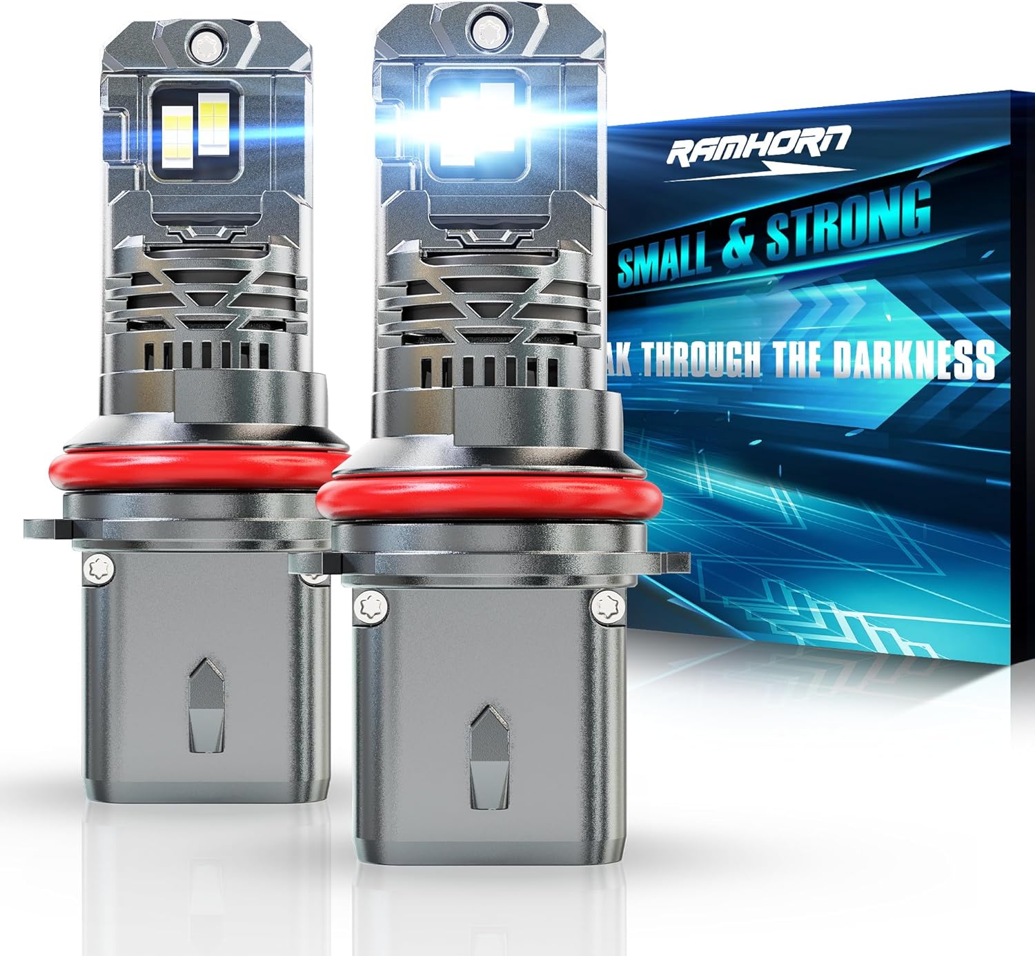 Ramhorn 9007 LED light bulbs pack of two front view showcasing compact premium design