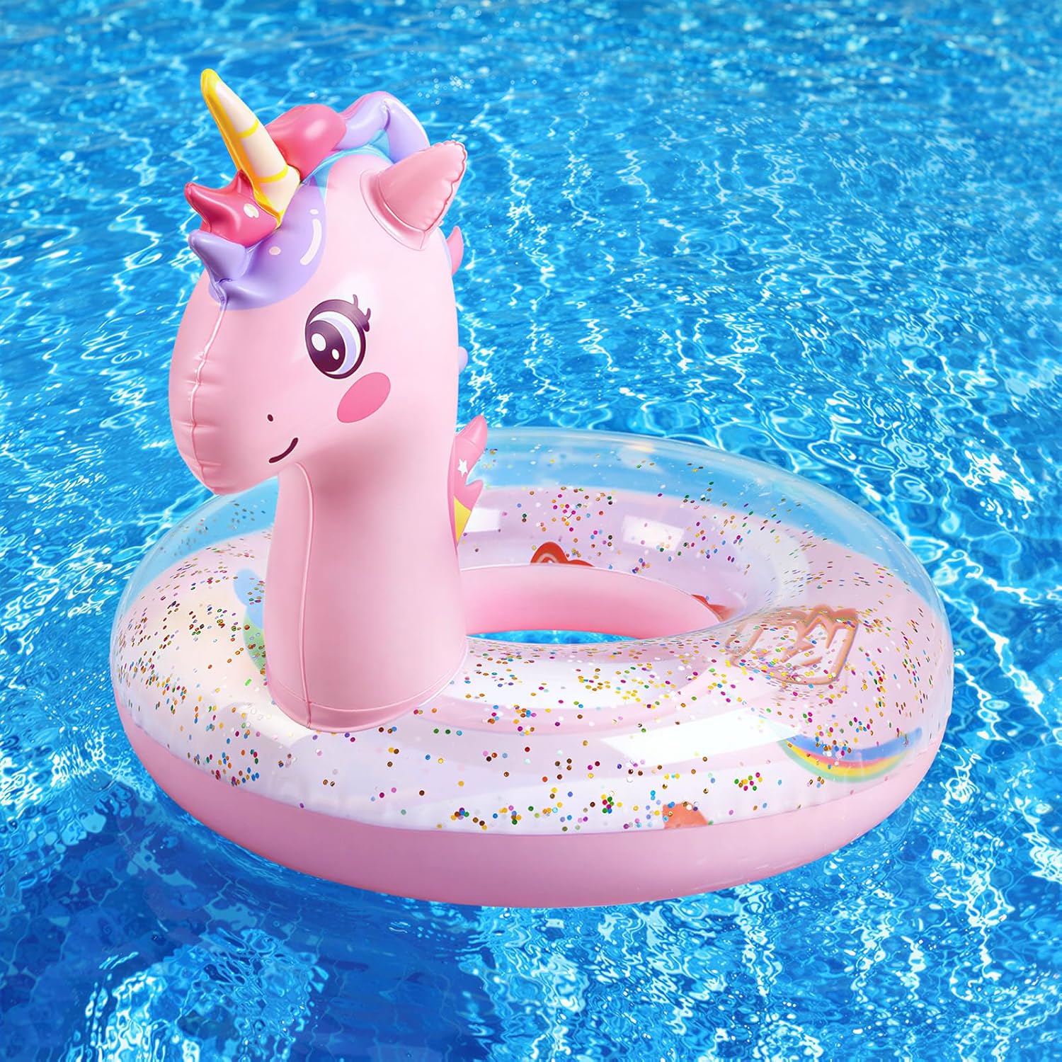 HeySplash Pool Floats Kids, Inflatable Swimming Ring Swim Tube Floaties, Summer Water Fun Beach Party Swimming Pool Toys for Kids Children Water Activities - Image 1