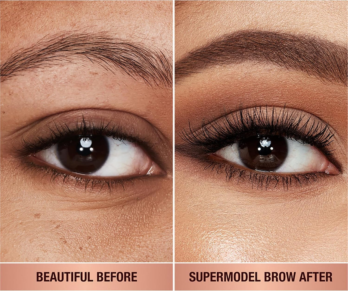 Charlotte Tilbury Brow Cheat dual-ended pencil with spoolie brush visible.