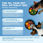 Chewia authentic USA imported fish oil for domestic pets feeding guide