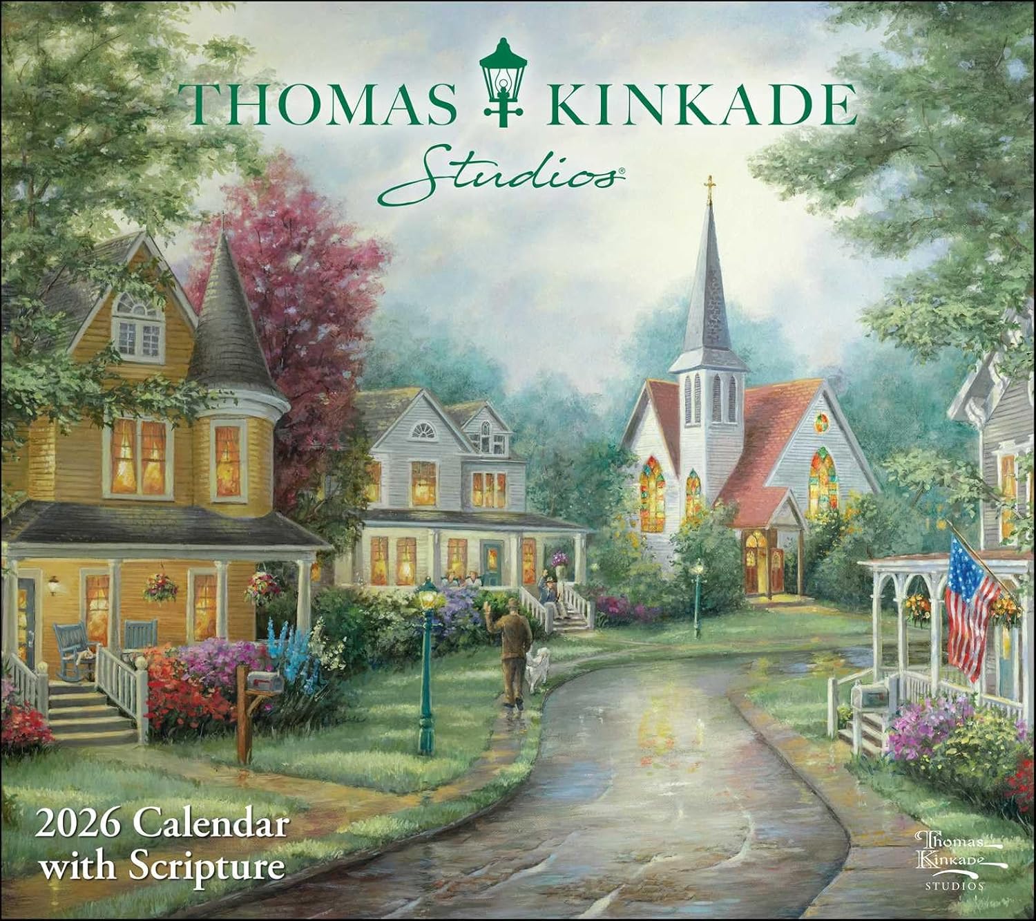 Thomas Kinkade Studios 2026 Deluxe Wall Calendar with Scripture - Image 1