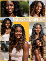 Caliee Natural Wave Curly Clip in Extensions Human Hair 14 Inch | Piano Blend Rich Dark Brown and Strawberry Blonde Real Human Hair Extensions in 120g - Image 9
