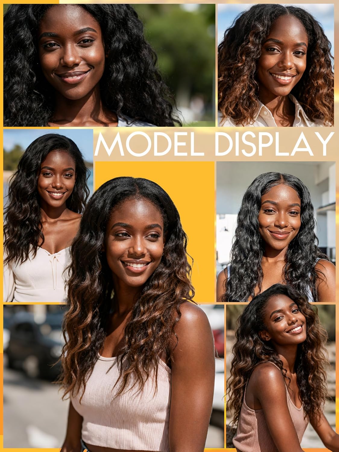 Caliee Natural Wave Curly Clip in Extensions Human Hair 14 Inch | Piano Blend Rich Dark Brown and Strawberry Blonde Real Human Hair Extensions in 120g - Image 9