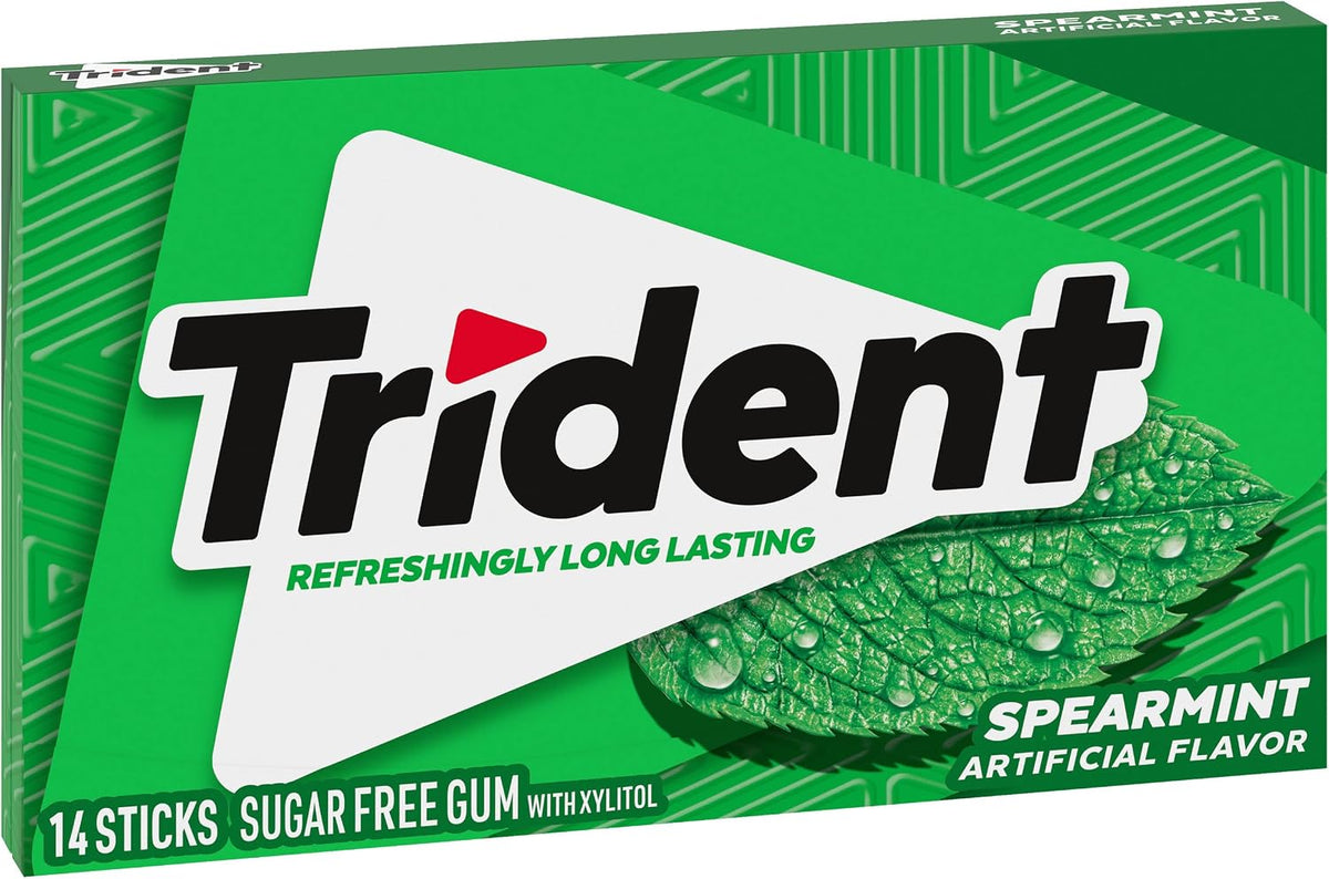 Trident Spearmint Sugar-Free Chewing Gum, 14 Pieces (Pack of 1) - Image 10