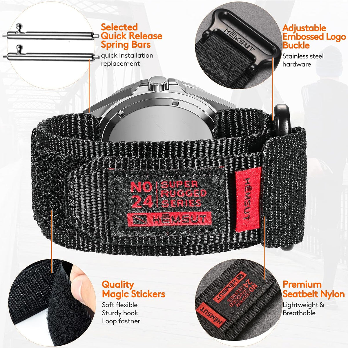 DAVILANE watch band quick-release spring bar mechanism close-up