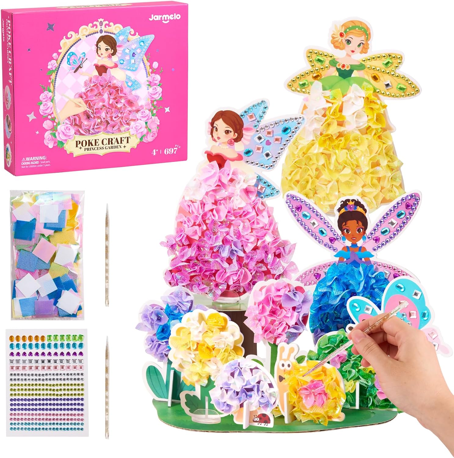Jar Melo 3 in 1 Princess Garden Poke Crafts Kit front view