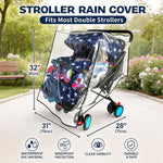 HSJH side by side stroller rain shield side ventilation