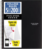 Five Star Spiral Notebook + Study App, 5 Subject, College Ruled Paper, 8-1/2" x 11", 200 Sheets, Fights Ink Bleed, Water Resistant Cover, Amethyst Purple (38748) - Image 14