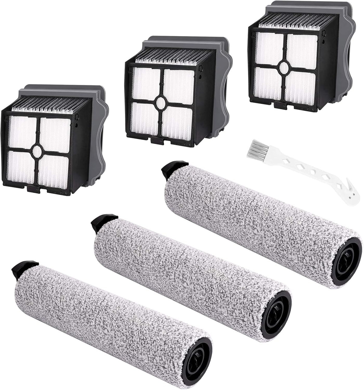 Replacement Brush Roller and Vacuum Filter Compatible with iFloor 3/iFloor One S3 Cordless Wet Dry Vacuum Cleaner (3 Brush Roller+3 HEPA Filters) - Image 1