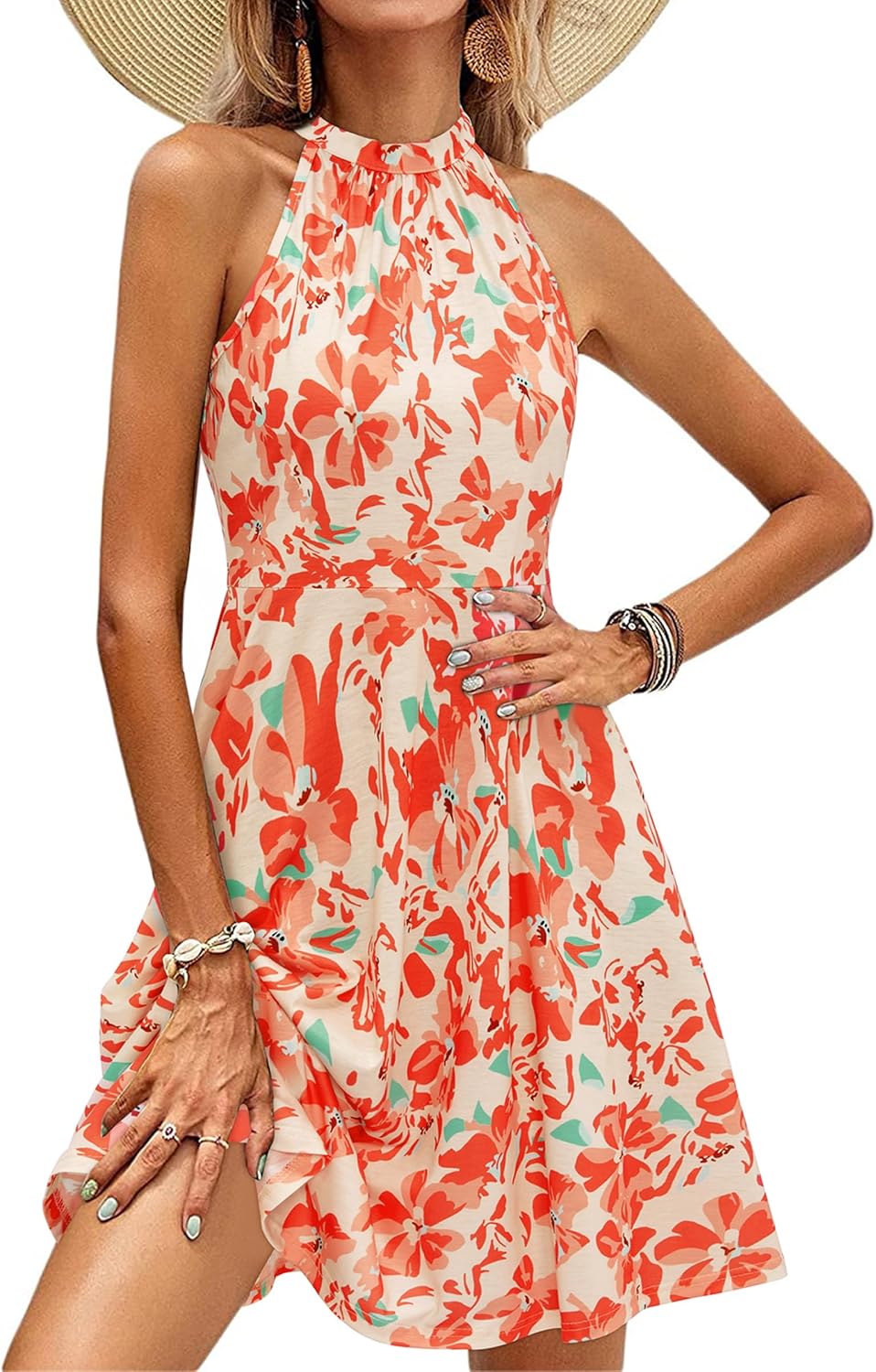 OUGES women daily wear sundress lifestyle shot