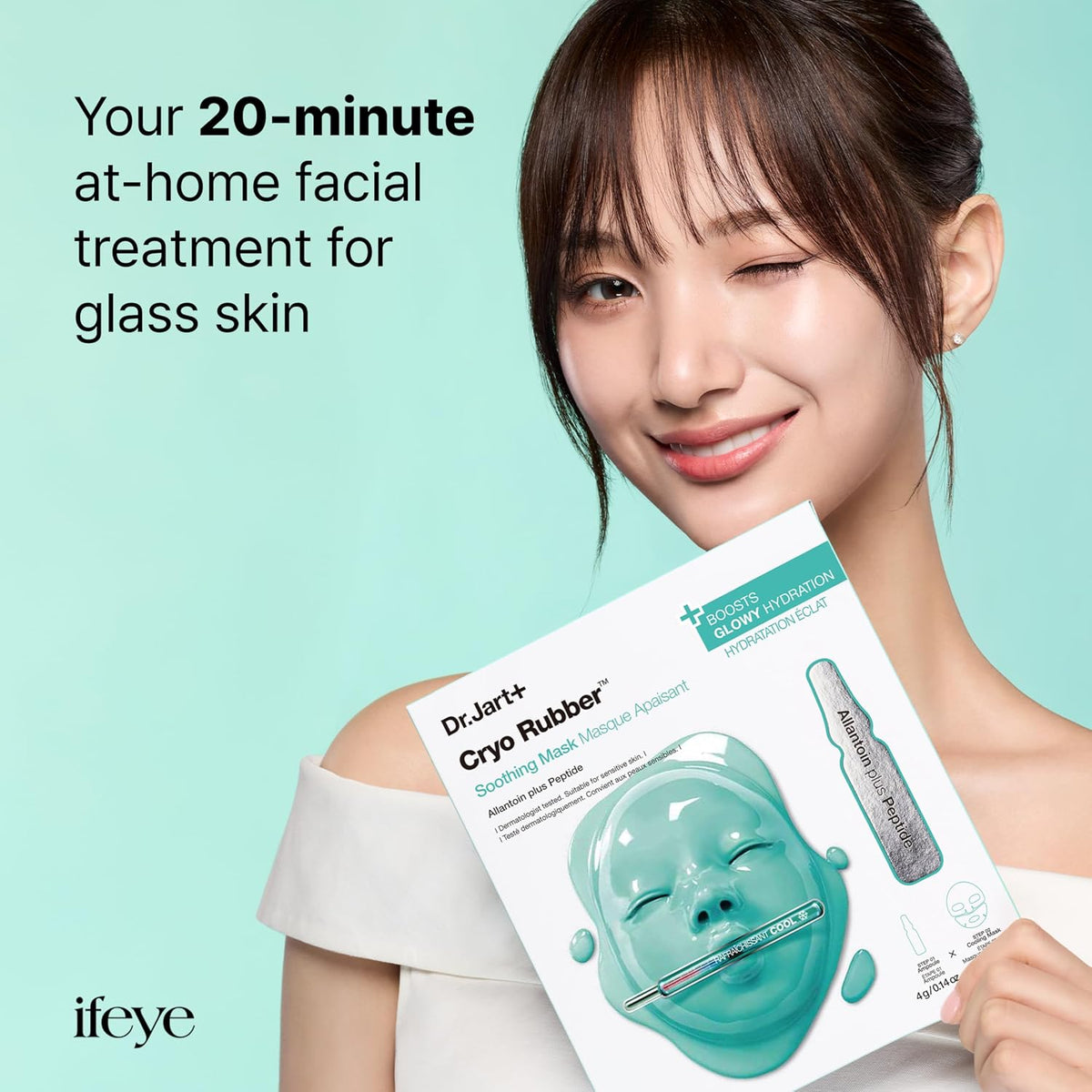 Instructions for applying Dr. Jart+ Cryo Rubber mask system