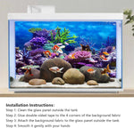 Washable polyester sea world backdrop for domestic fish tanks.