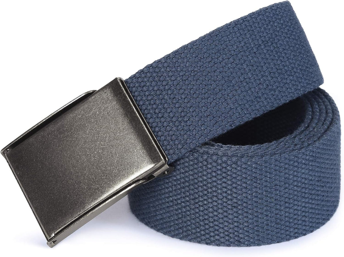 Mile High Life canvas web belt matte silver buckle