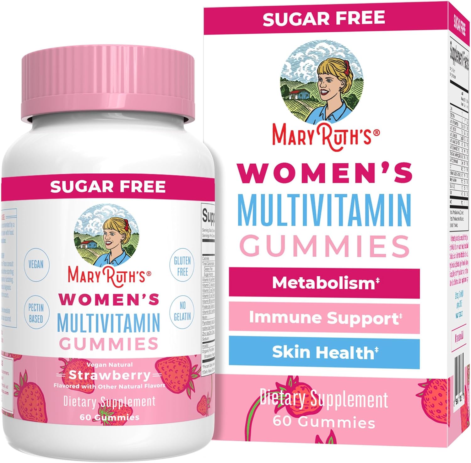 MaryRuth Organics Womens Multivitamin Gummies 60 Count front bottle view for immune support