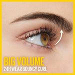 Close up of Maybelline curling mascara wand bristles