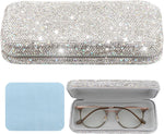 Homfanseec bling eyeglasses case front view showing sparkling rhinestone surface