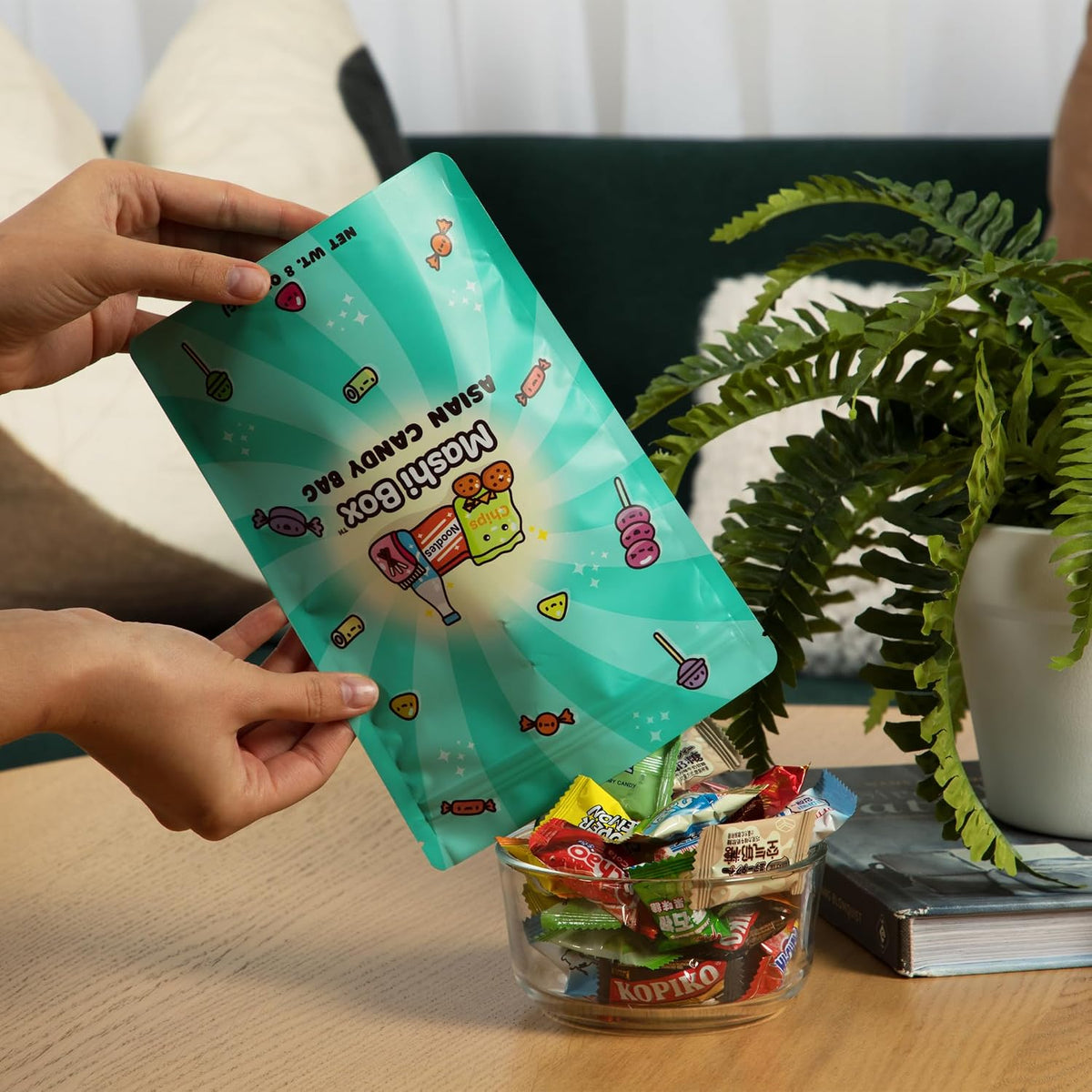 Individually wrapped Chinese and Vietnamese toffees included in the imported variety pack.
