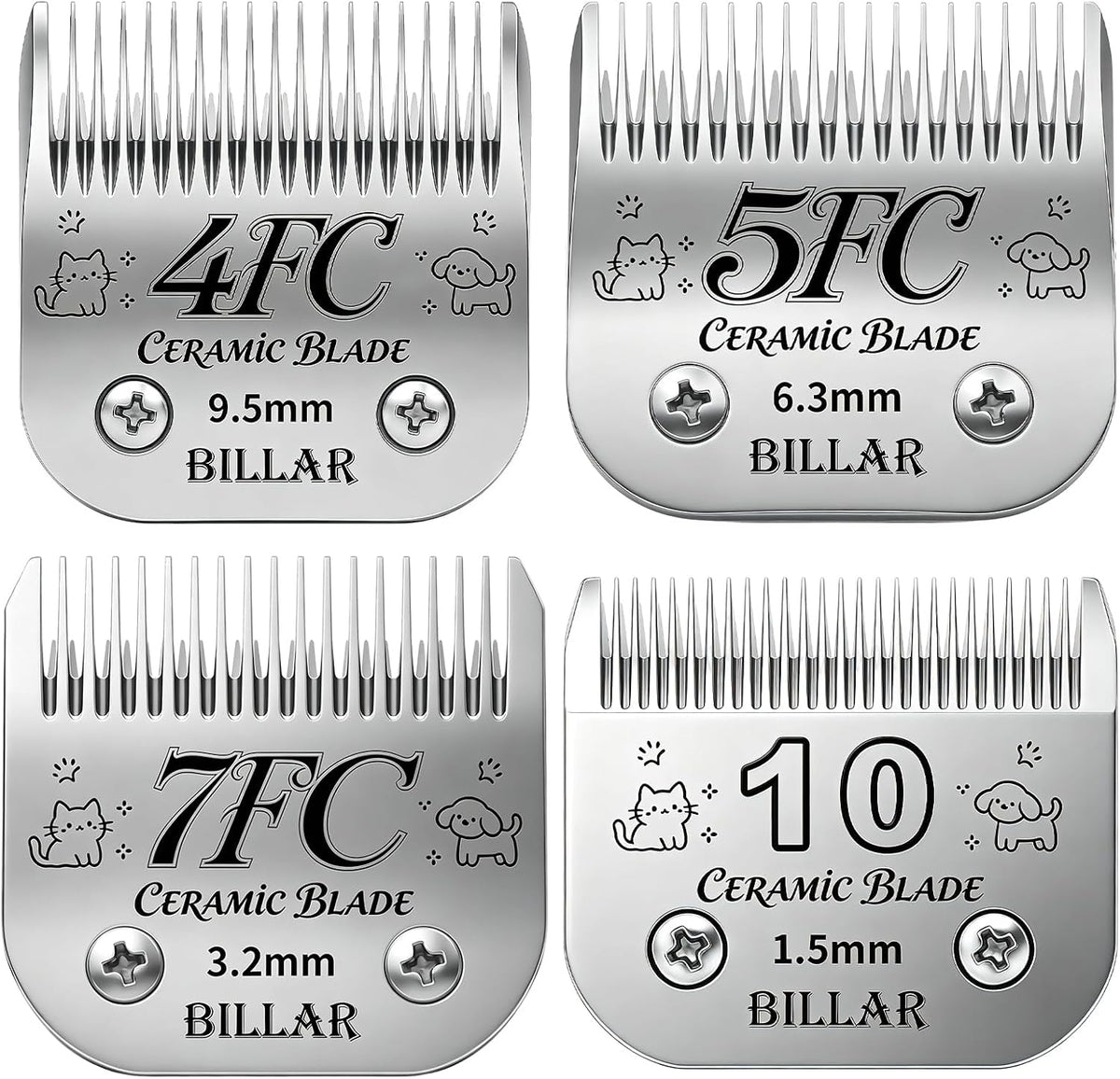 BILLAR(R) 5FW Dog Grooming Wide Blade,Detachable Pet Dog Grooming Blades,Compatible with Andis,Oster A5,Wahl km10 Clippers.Cutting Length 1/4 in(6.3mm) - Image 13