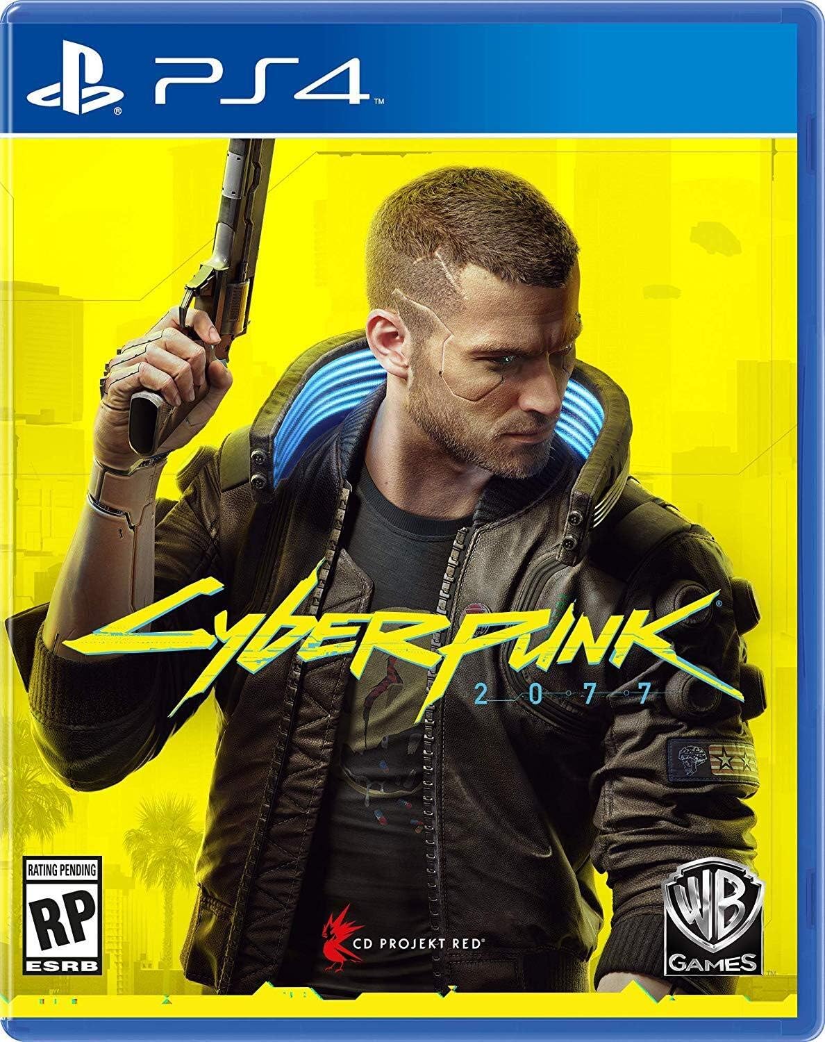 Warner Bros Cyberpunk 2077 PlayStation 4 front view game case packaging